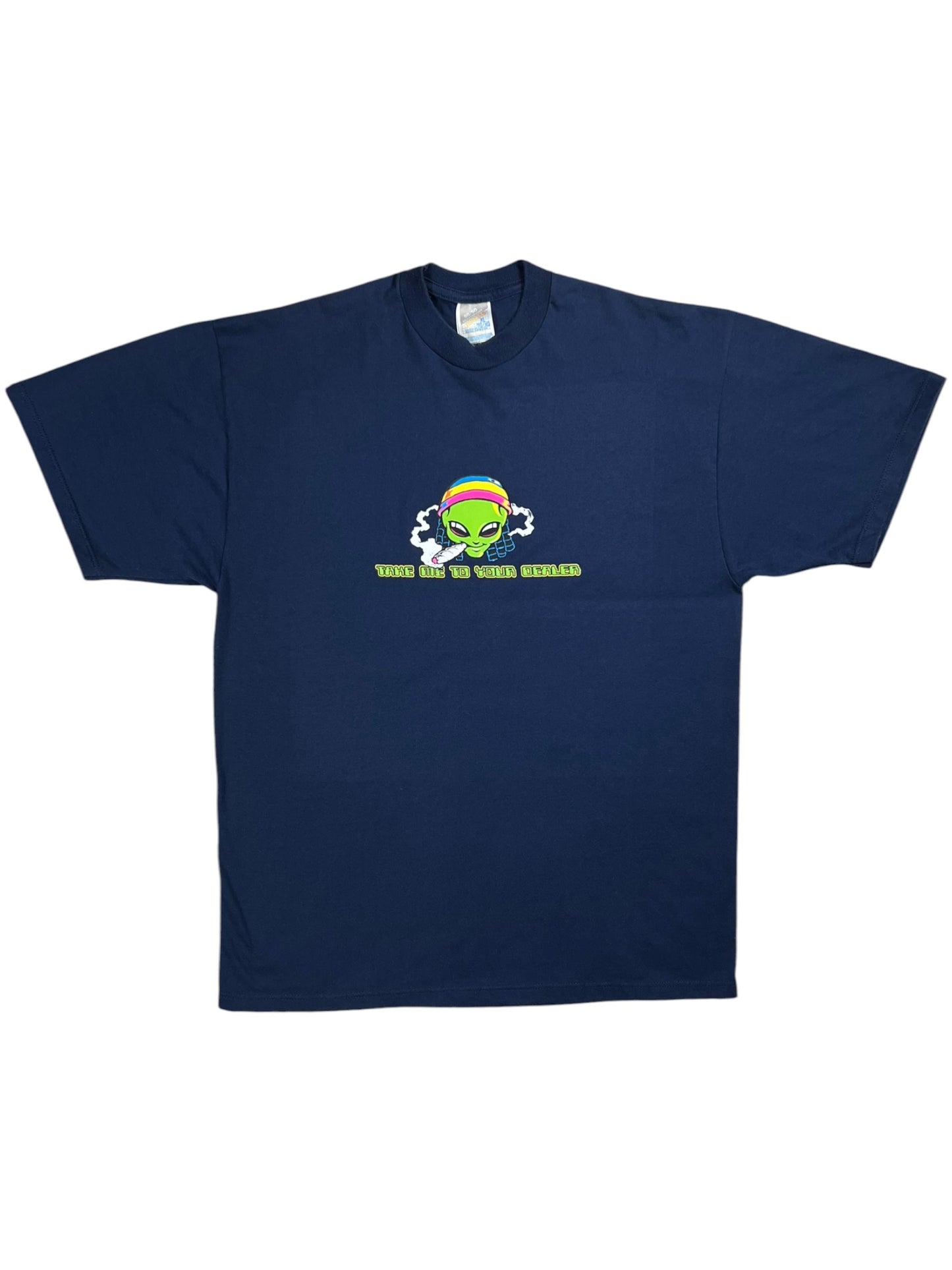 Vintage 90s Alien Take Me To Your Dealer Marijuana Weed tee (L)