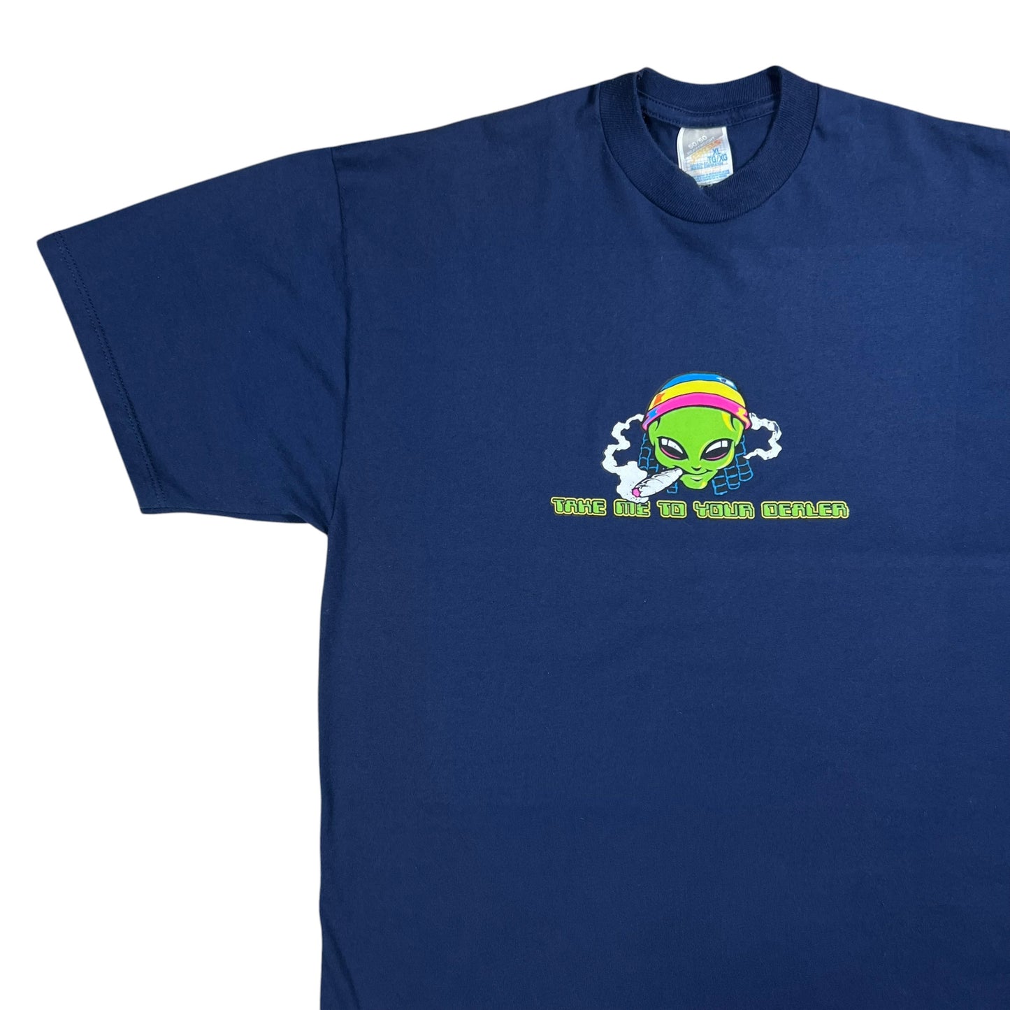 Vintage 90s Alien Take Me To Your Dealer Marijuana Weed tee (L)