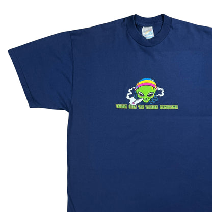 Vintage 90s Alien Take Me To Your Dealer Marijuana Weed tee (L)