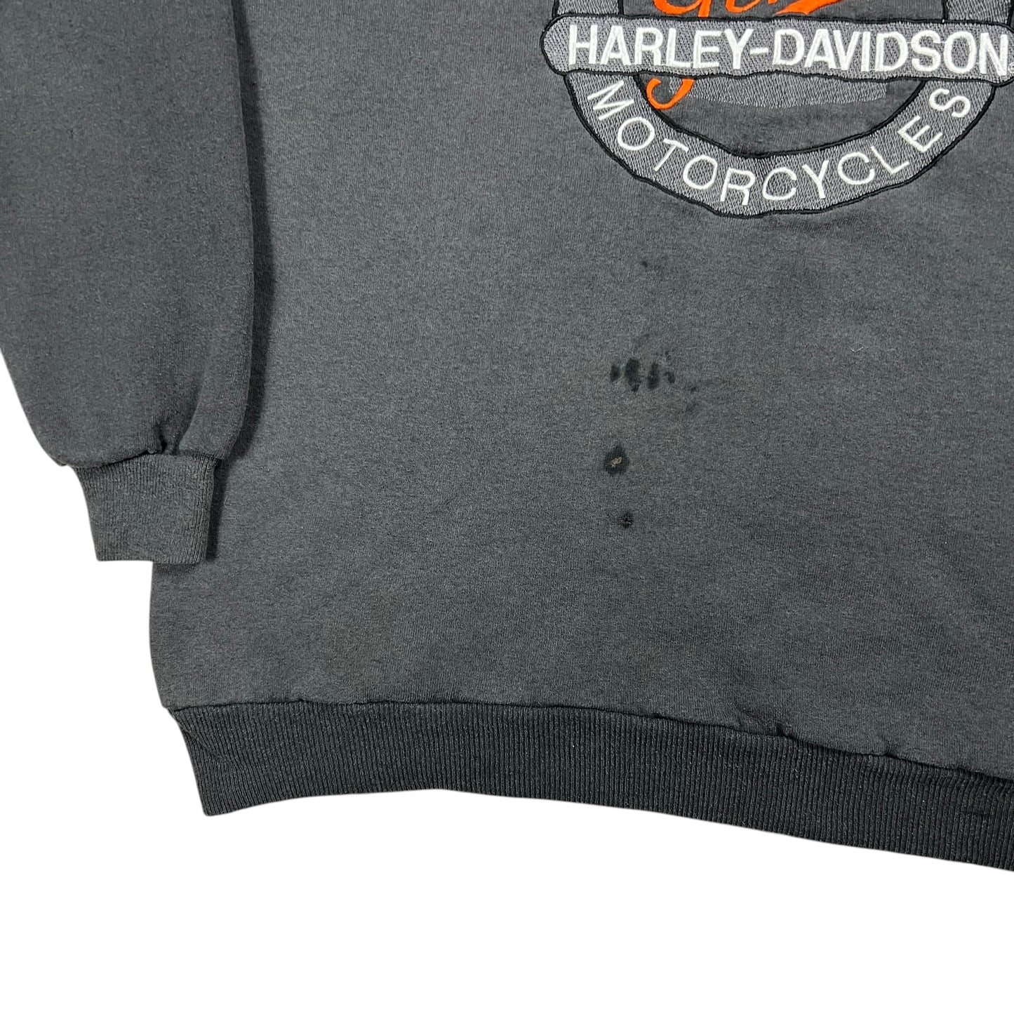 Vintage 90s Harley Davidson Motorcycles faded black crewneck (L)