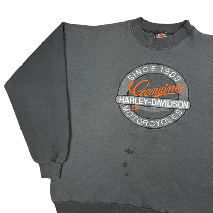 Vintage 90s Harley Davidson Motorcycles faded black crewneck (L)
