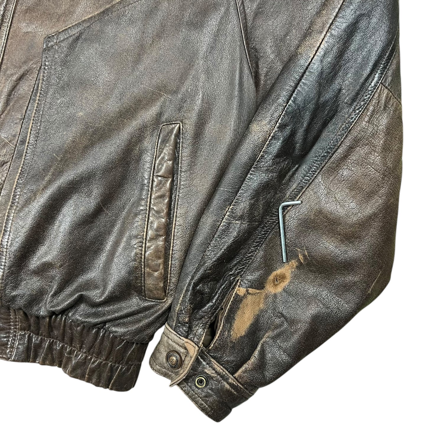 Vintage 90s Wilsons Adventure Bound faded leather jacket (L)