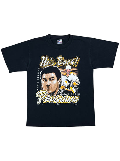 Vintage 2000 Pittsburgh Penguins Mario Lemieux “He’s Back” NHL tee (M)