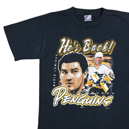 Vintage 2000 Pittsburgh Penguins Mario Lemieux “He’s Back” NHL tee (M)