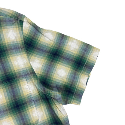 RRL Ralph Lauren Plaid Jacquard button up loop button camp shirt (M)