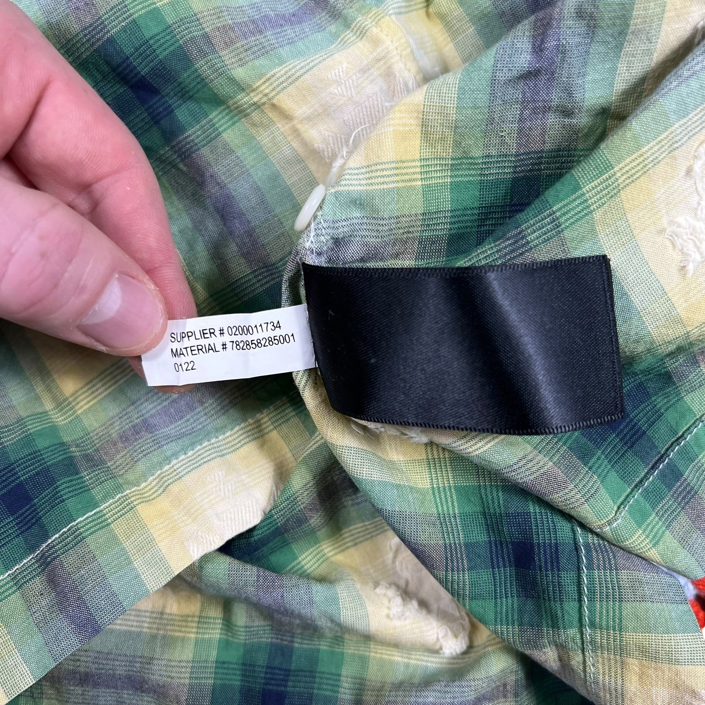 RRL Ralph Lauren Plaid Jacquard button up loop button camp shirt (M)