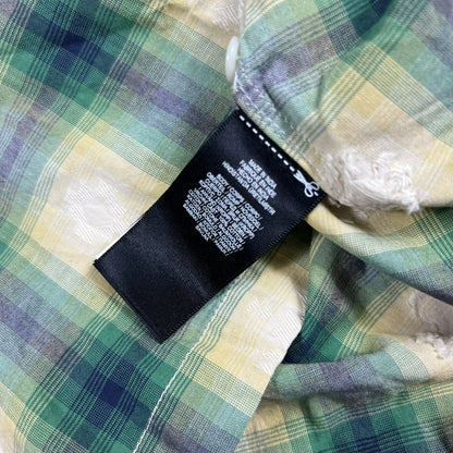 RRL Ralph Lauren Plaid Jacquard button up loop button camp shirt (M)
