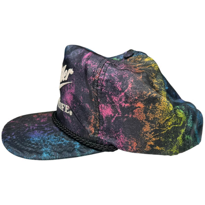 Vintage 90s Miller Lite Beer High Life all over print StrapBack Hat