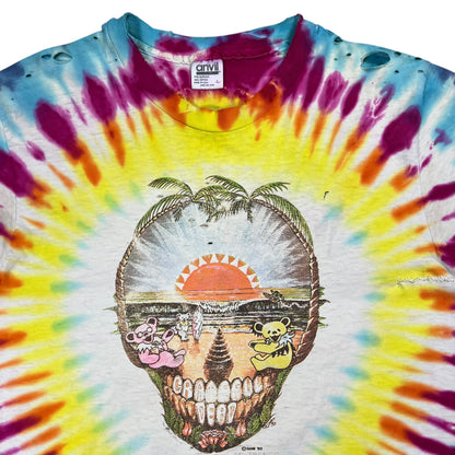 Vintage 1991 Grateful Dead Orlando Spring Tour thrashed faded tie dye band tee (M)