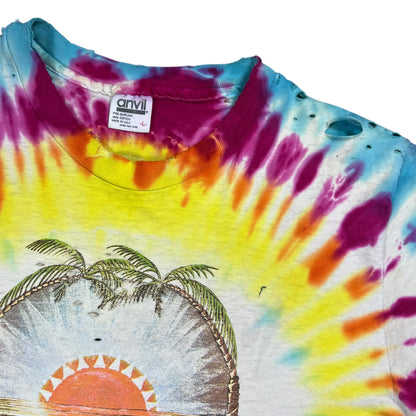 Vintage 1991 Grateful Dead Orlando Spring Tour thrashed faded tie dye band tee (M)