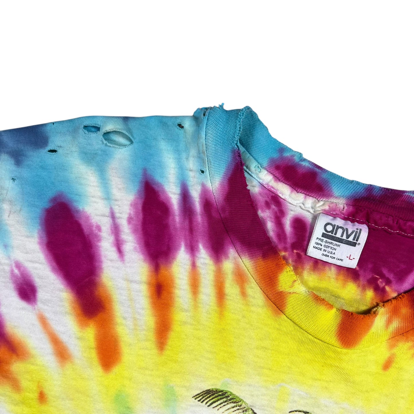 Vintage 1991 Grateful Dead Orlando Spring Tour thrashed faded tie dye band tee (M)