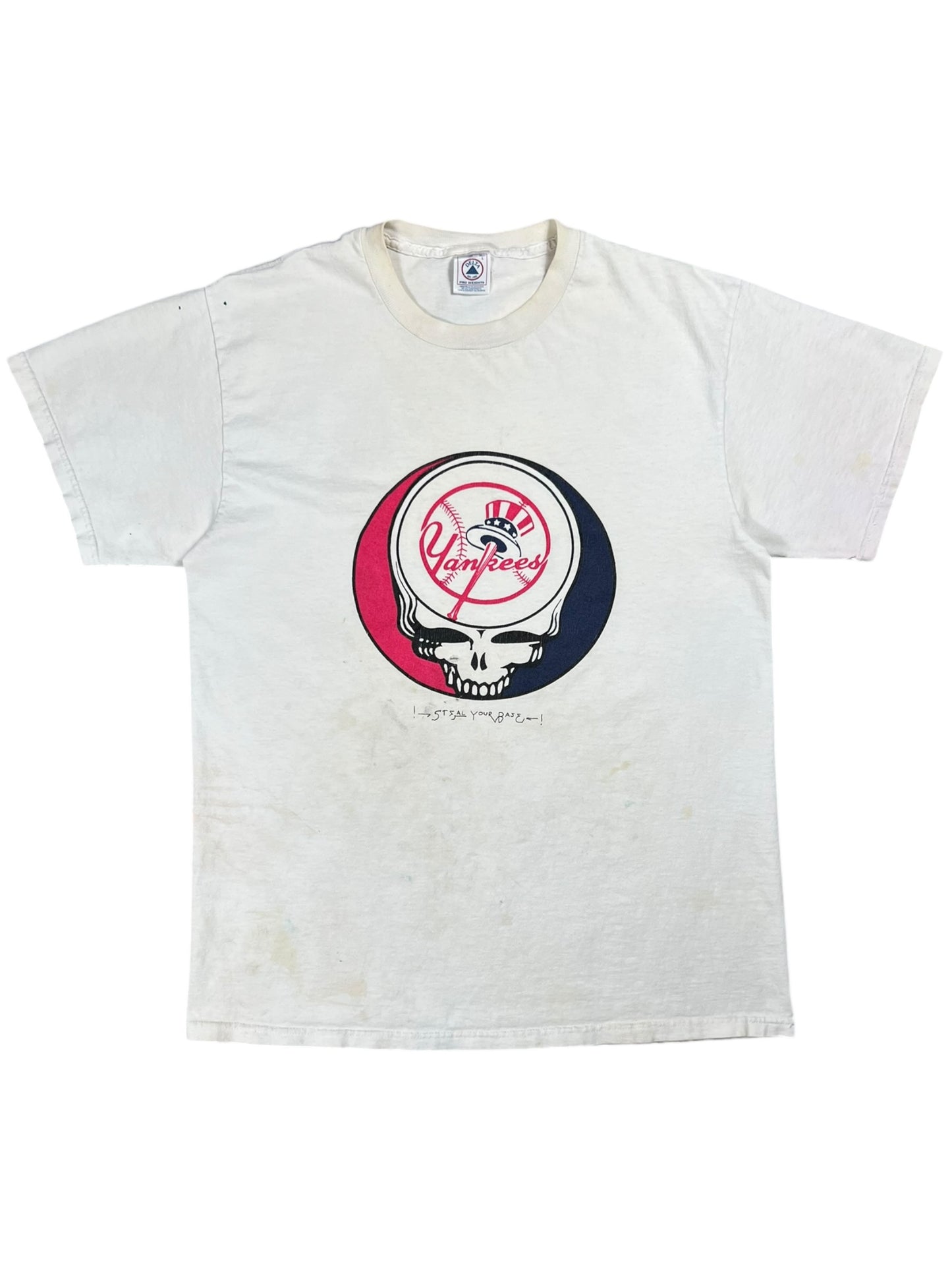 Vintage 1998 Grateful Dead New York Yankees World Champs Steal Your Face faded band tee (L)