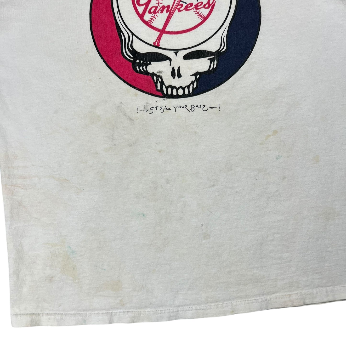 Vintage 1998 Grateful Dead New York Yankees World Champs Steal Your Face faded band tee (L)