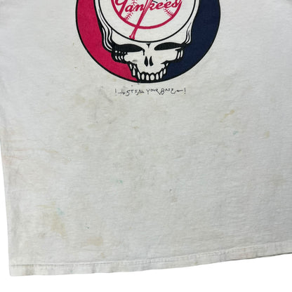 Vintage 1998 Grateful Dead New York Yankees World Champs Steal Your Face faded band tee (L)