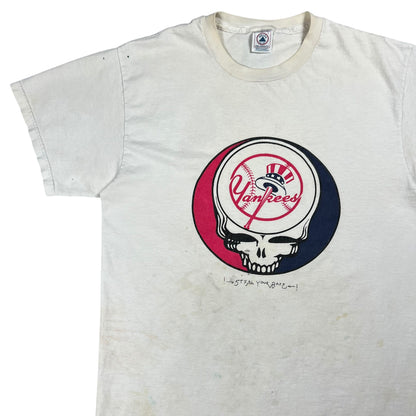 Vintage 1998 Grateful Dead New York Yankees World Champs Steal Your Face faded band tee (L)