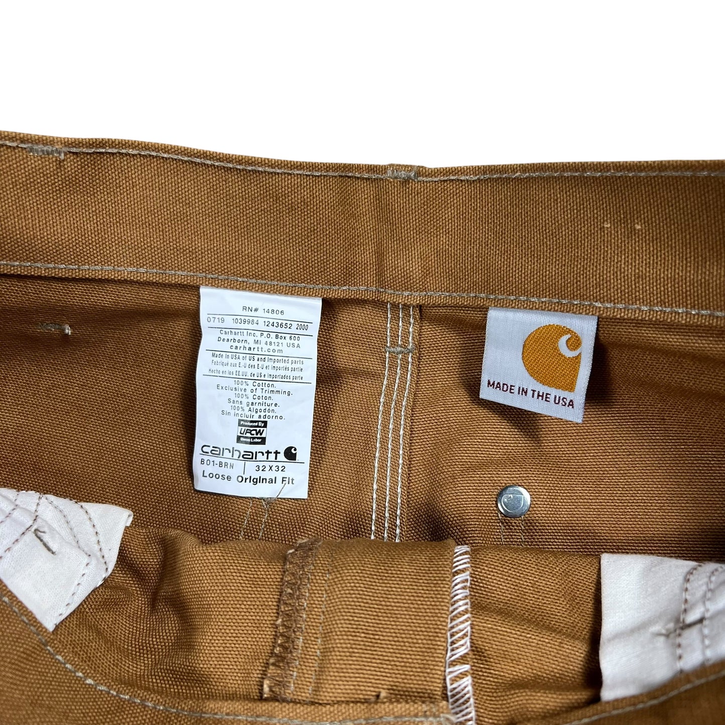 Y2K Carhartt USA made double knee workwear cargo pants (32x34)