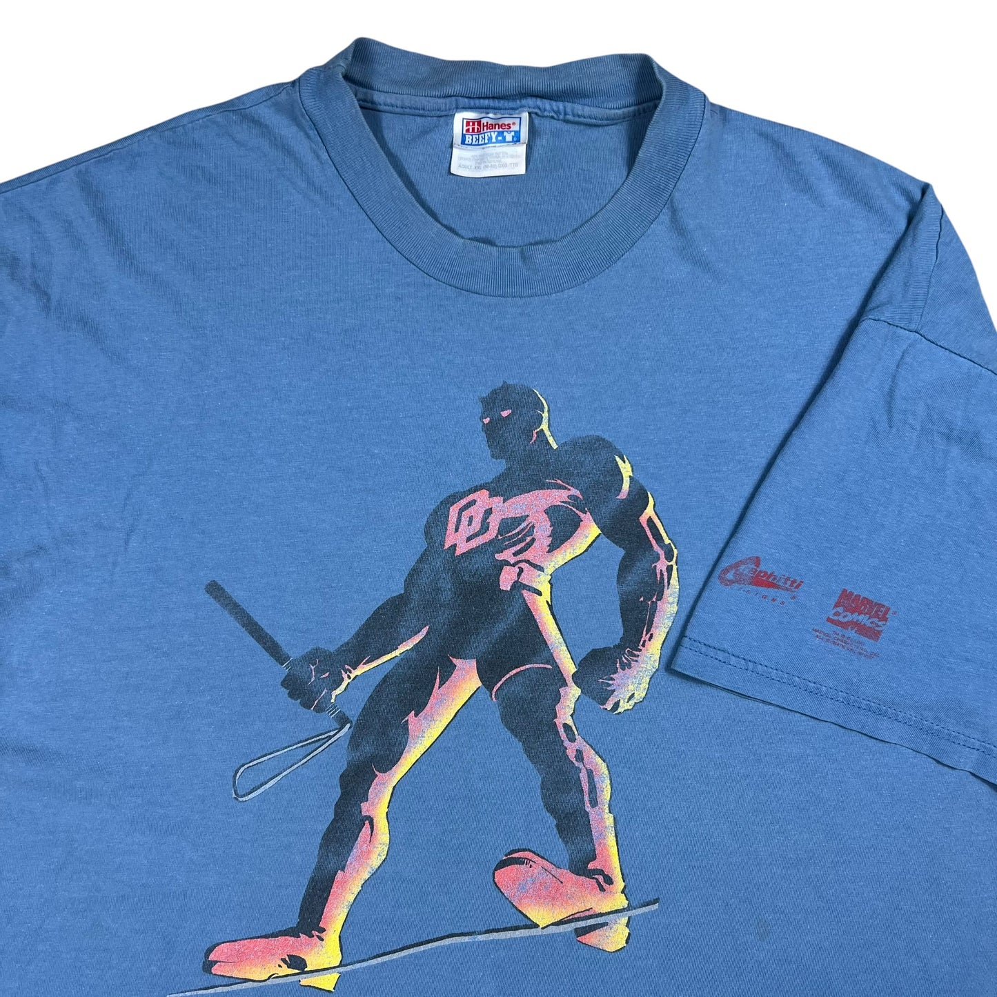 Vintage Y2K Marvel Daredevil Frank Miller faded super hero graffiti tee (XXL)