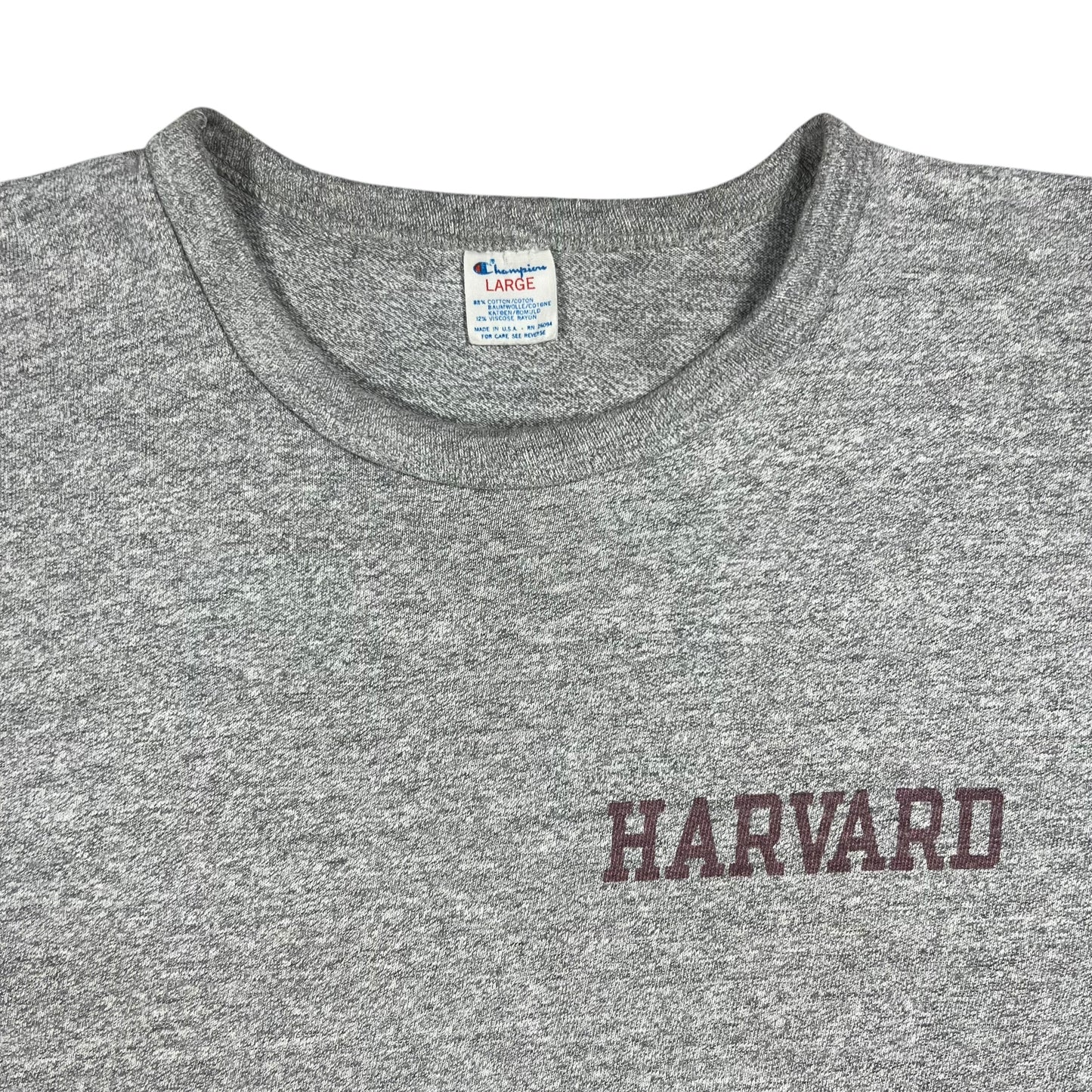 Vintage 80s Champion Harvard University cotton rayon blend Ivy League tee (M)