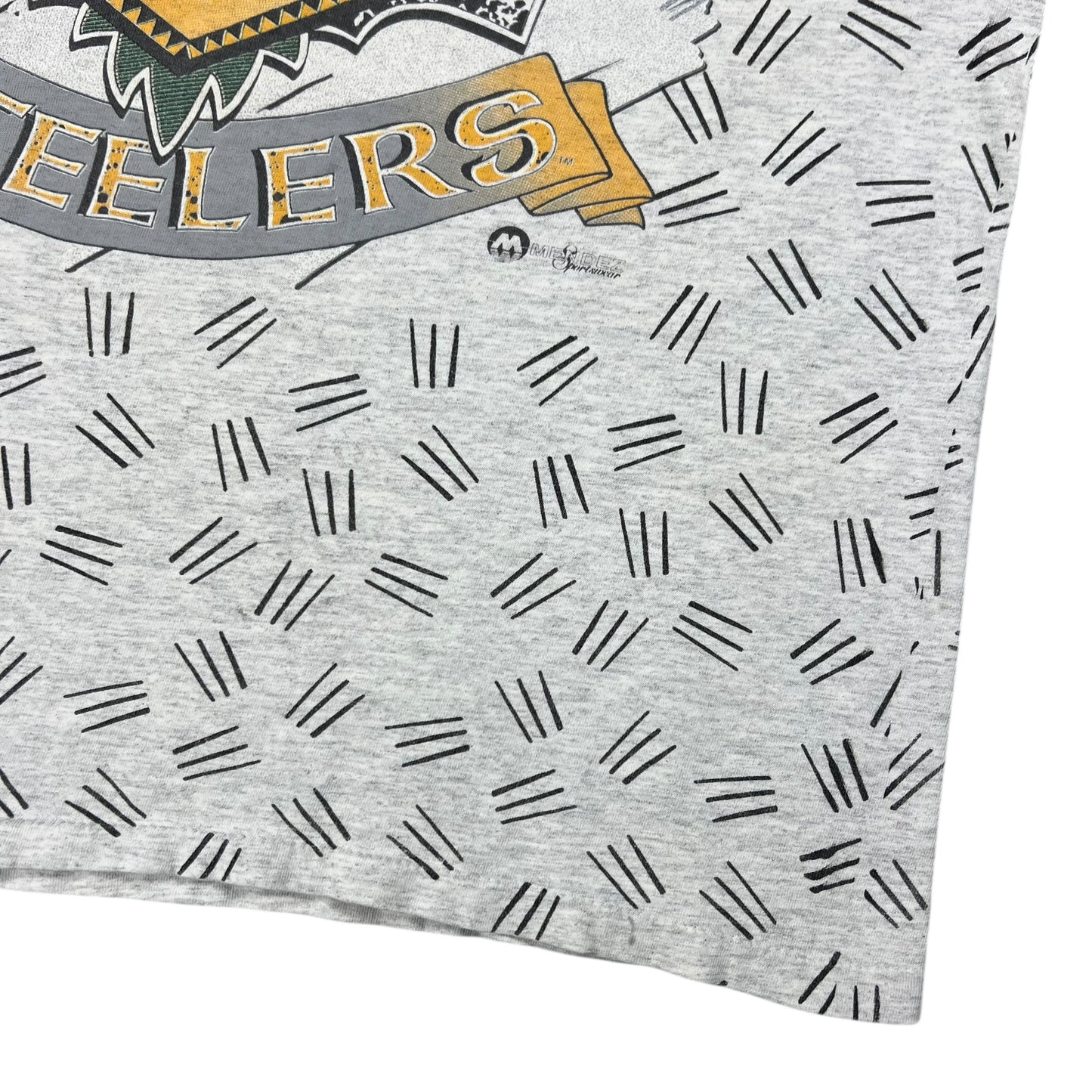 Vintage 90s Pittsburgh Steelers All Over Print NFL break through tee (L)