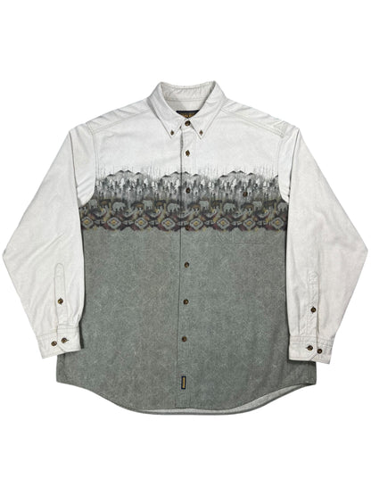 Vintage 90s Woolrich Bears Nature chamois button down shirt (XL)
