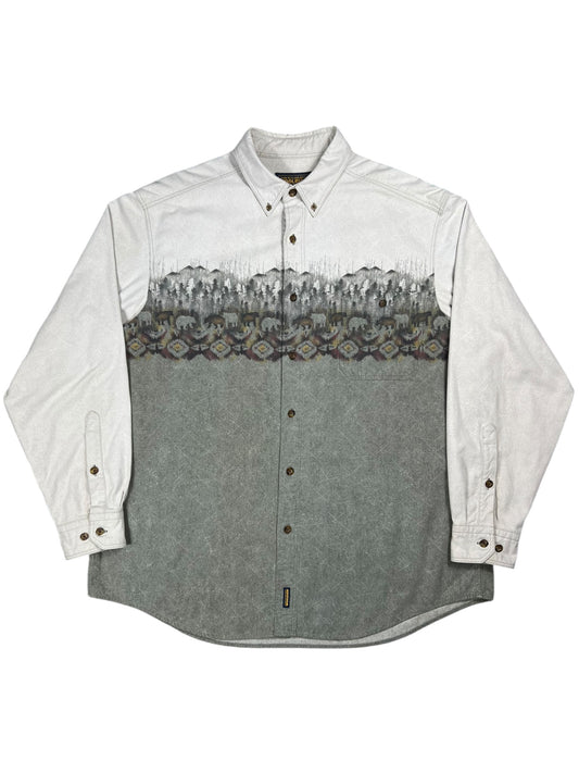 Vintage 90s Woolrich Bears Nature chamois button down shirt (XL)