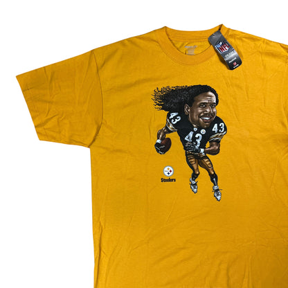 Y2K Pittsburgh Steelers Troy Polamalu caricature tee (XL) DS NWT