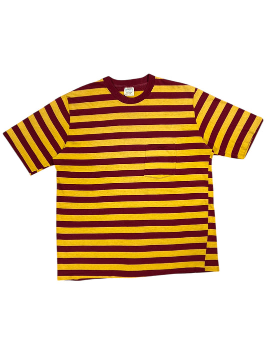Vintage 1970s Montgomery Ward striped pocket tee (L)