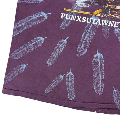 Vintage 1993 3D Emblem Ride American all over print faded biker tee (L)