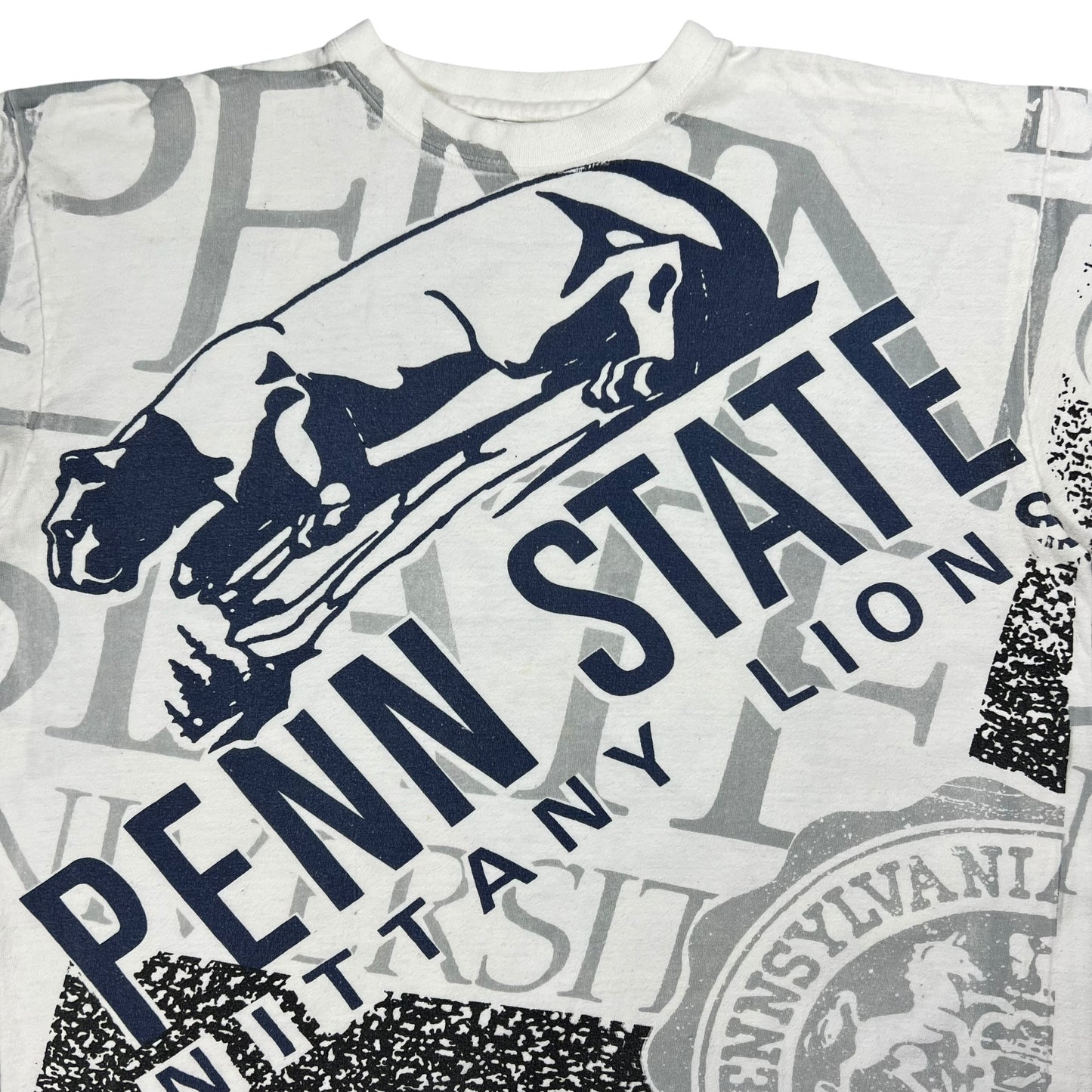 Vintage 90s Penn State University Nittany Lions all over print tee (L/XL)