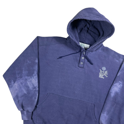 Vintage 90s Russell Athletic L.L. Bean burnt shirt society faded Henley hoodie (XL)
