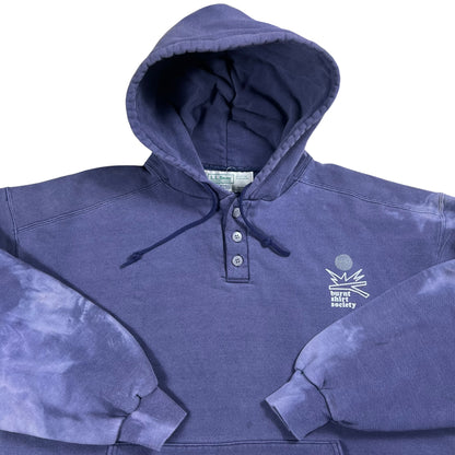 Vintage 90s Russell Athletic L.L. Bean burnt shirt society faded Henley hoodie (XL)