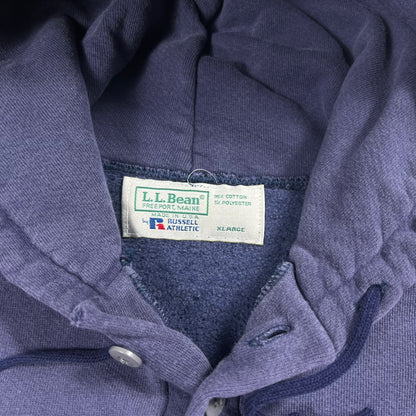 Vintage 90s Russell Athletic L.L. Bean burnt shirt society faded Henley hoodie (XL)