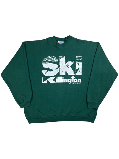 Vintage 90s Hanes Ski Killington Vermont green crewneck (XL)