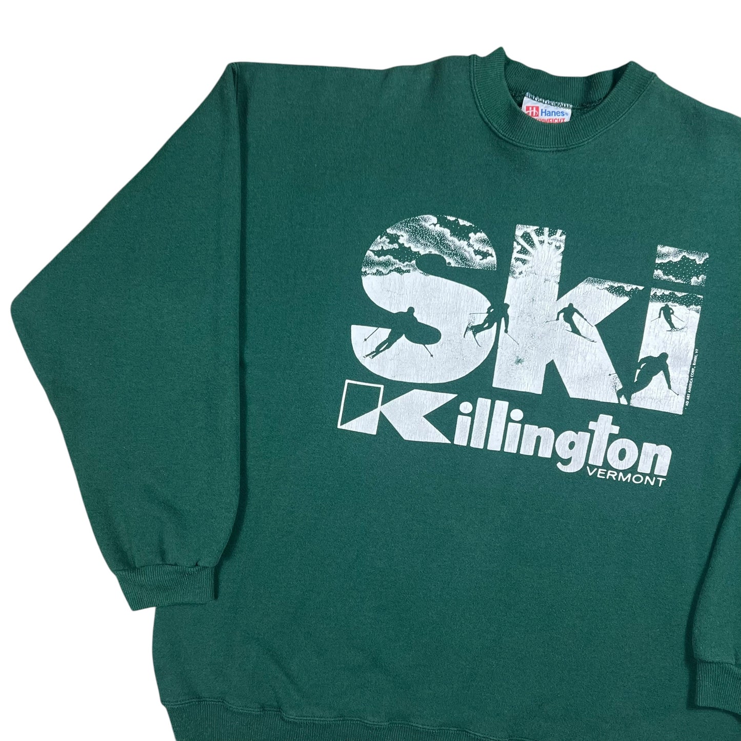 Vintage 90s Hanes Ski Killington Vermont green crewneck (XL)