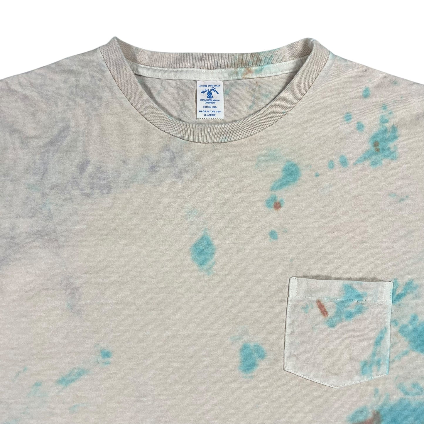 Vintage 80s Velva Sheen Tie Dye pocket tee (L)