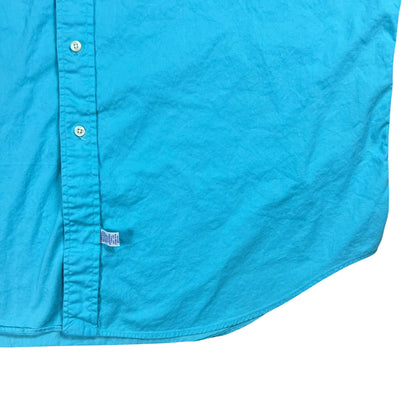 Vintage 90s Polo Ralph Lauren 100% cotton mini horse short sleeve button down shirt (XL)