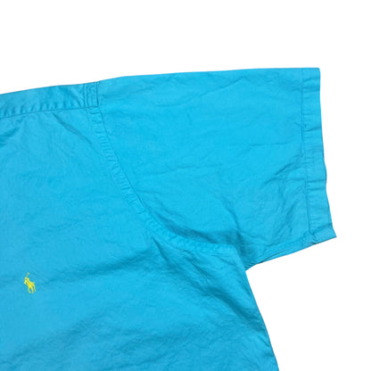 Vintage 90s Polo Ralph Lauren 100% cotton mini horse short sleeve button down shirt (XL)