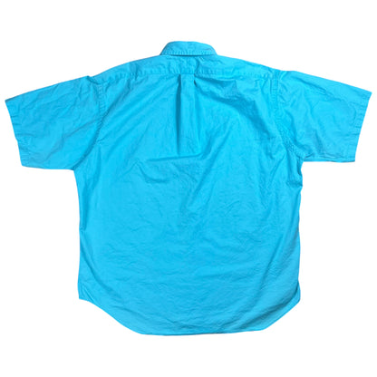 Vintage 90s Polo Ralph Lauren 100% cotton mini horse short sleeve button down shirt (XL)