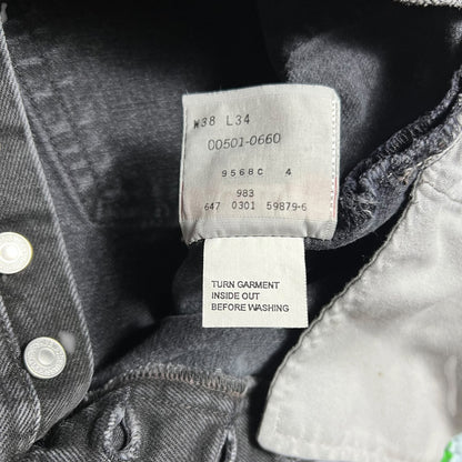 Vintage 90s Levi’s 501 black button fly denim jeans (36x33)