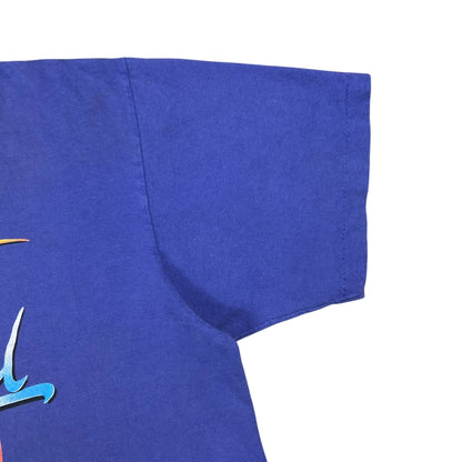 Vintage 1991 Harley Davidson Wings of Steel Eagle faded purple biker tee (L)