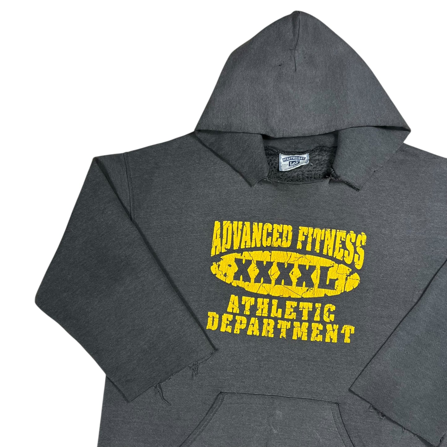 Vintage 90s United Fitness Athletic Department distressed & faded chopped hoodie (L)