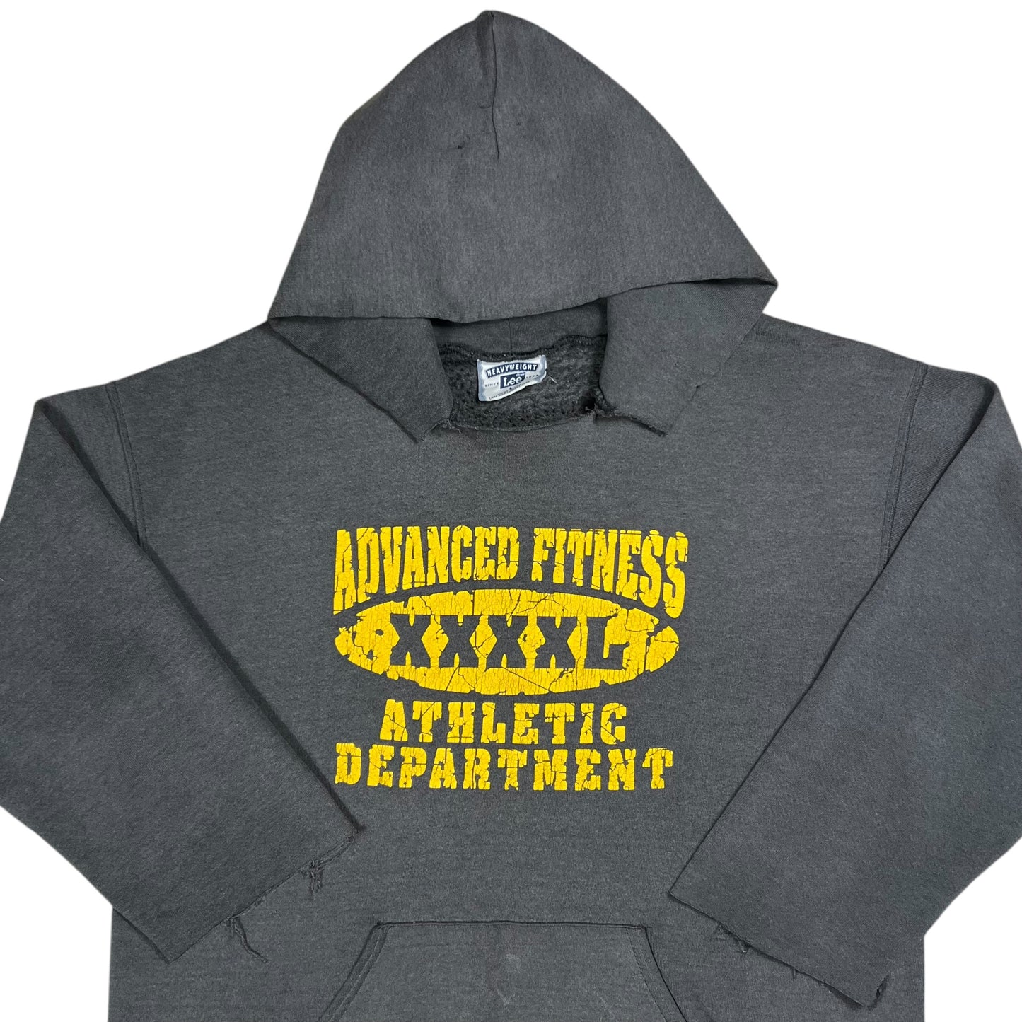 Vintage 90s United Fitness Athletic Department distressed & faded chopped hoodie (L)