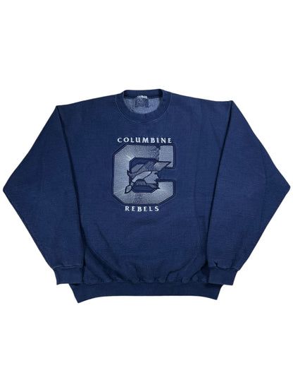 Vintage 90s Columbine High School Rebels faded crewneck (M/L)