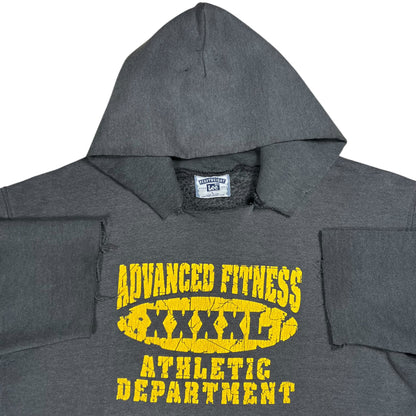 Vintage 90s United Fitness Athletic Department distressed & faded chopped hoodie (L)