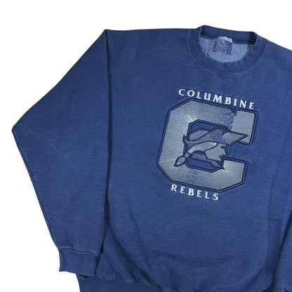 Vintage 90s Columbine High School Rebels faded crewneck (M/L)