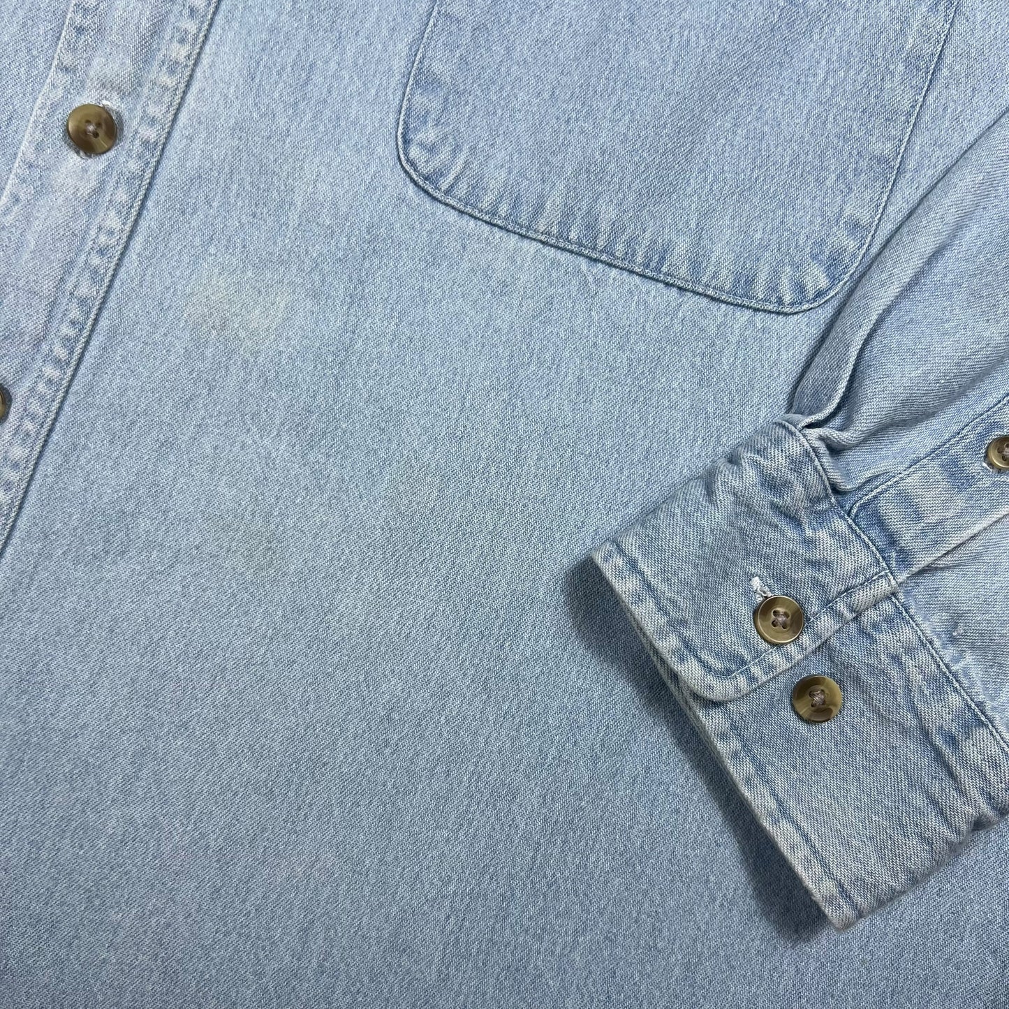 Vintage 90s Pittsburgh Penguins faded denim button down shirt (XL)