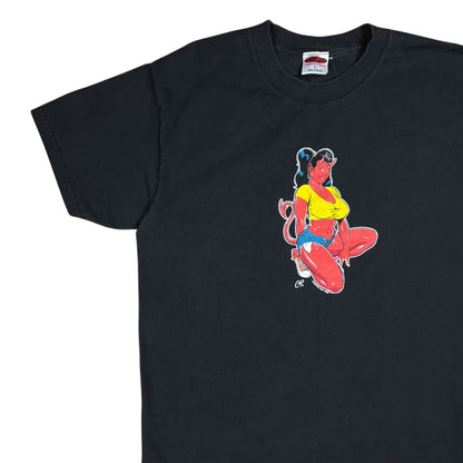 Vintage 1999 Poster Pop Pin Up Devil Babe BDSM tee (L)