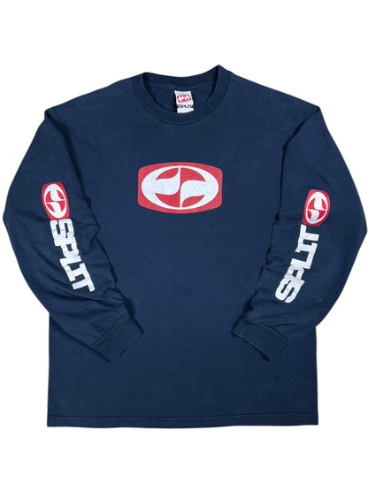 Vintage 90s Split Skateboards long sleeve print faded skate shirt (L)
