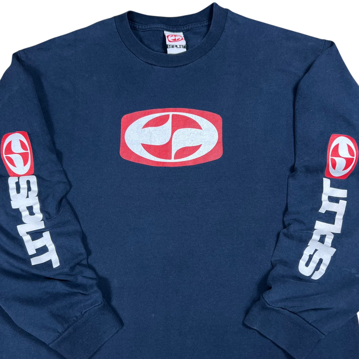 Vintage 90s Split Skateboards long sleeve print faded skate shirt (L)