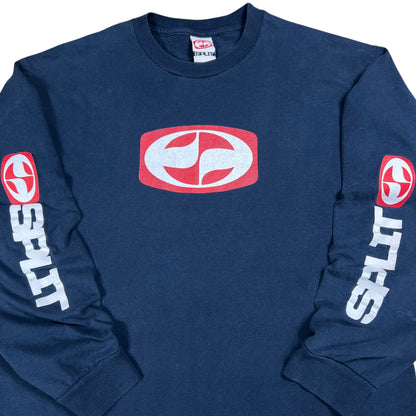 Vintage 90s Split Skateboards long sleeve print faded skate shirt (L)